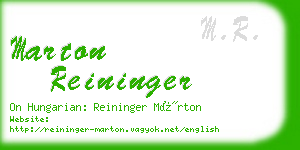marton reininger business card